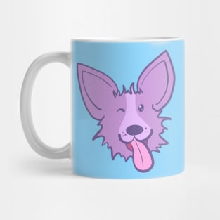 Cute Purple Winking Corgi Mug